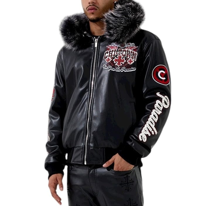 See You In Paradise Windy City Hooded Bomber Jacket (Black) 91748