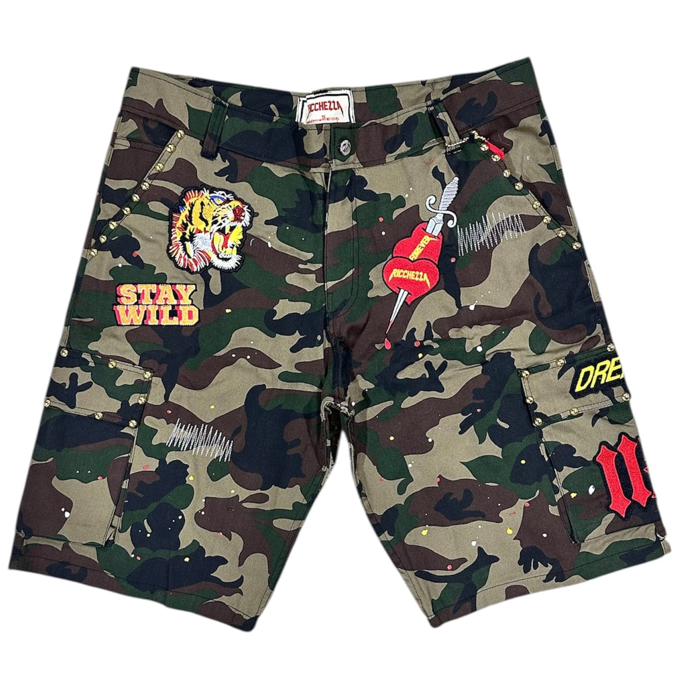 Ricchezza Chezza Cargo Shorts (Camo) SP25-015