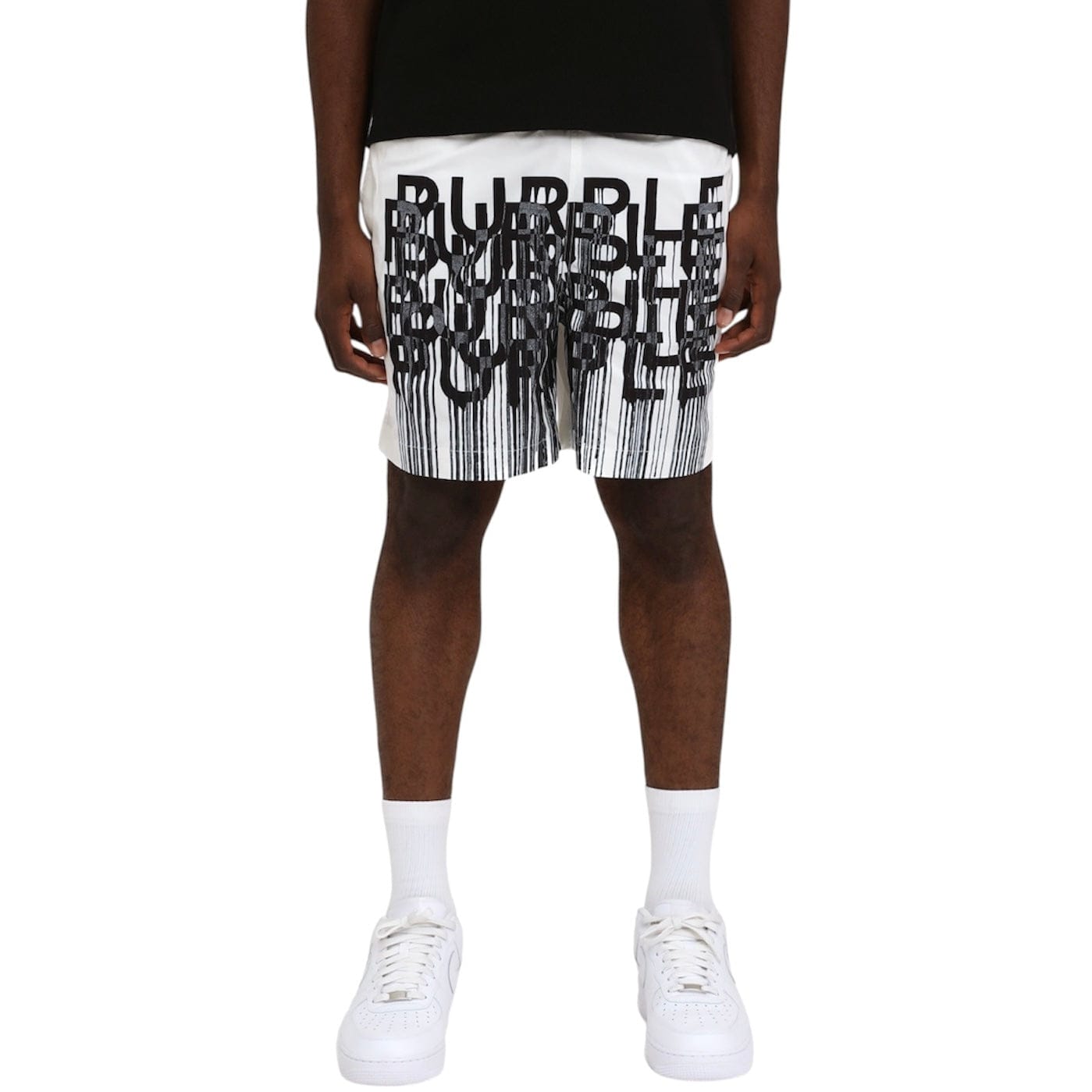 Purple Brand Wordmark Drip All Round Shorts (Brilliant White) P504-PBWD325