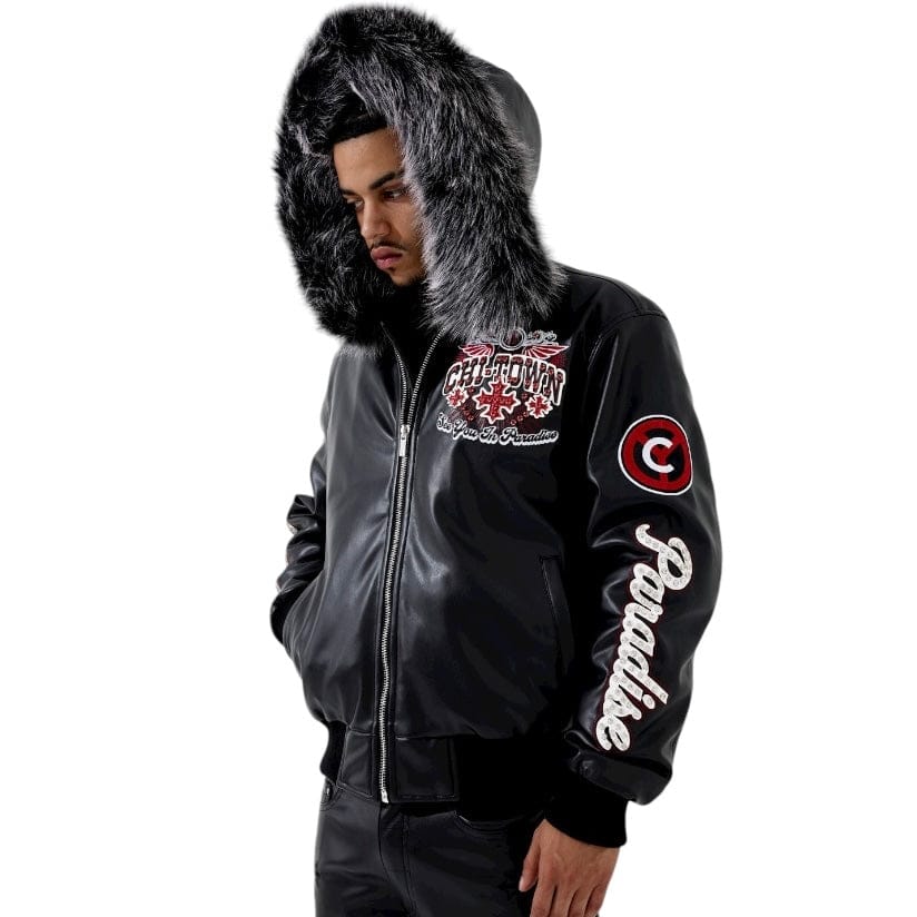 See You In Paradise Windy City Hooded Bomber Jacket (Black) 91748