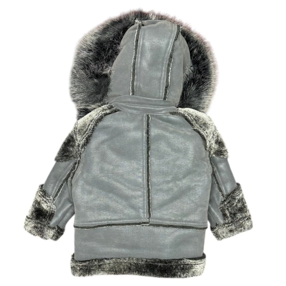Kids Jordan Craig EL Jefe Shearling Moto Jacket (Smoke) 91518K