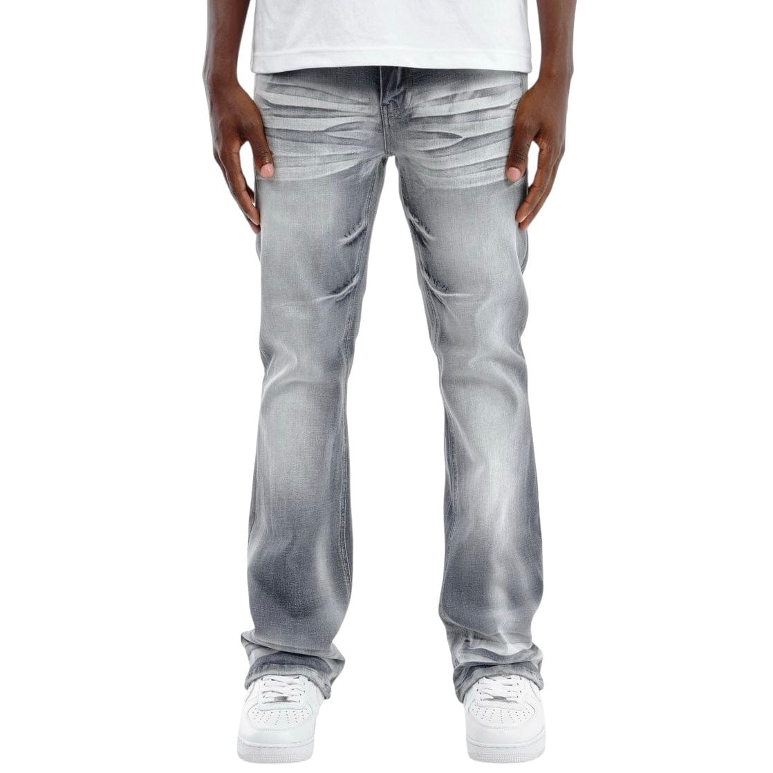 Copper Rivet Flare Fit Denim Jean (Gray) 533018-GY