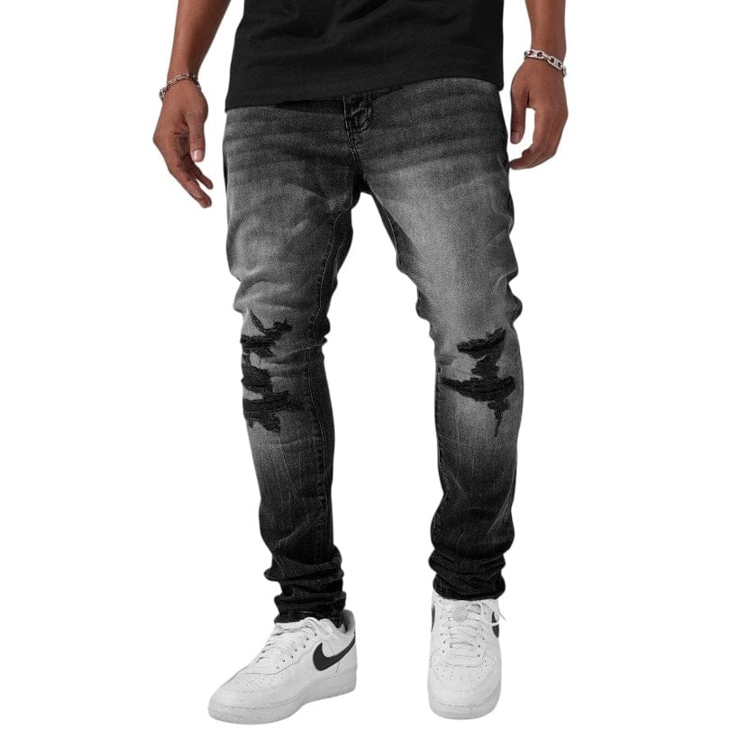 Jordan Craig Sean Fordham Shred On Knees Denim (Black Shadow) JS2294