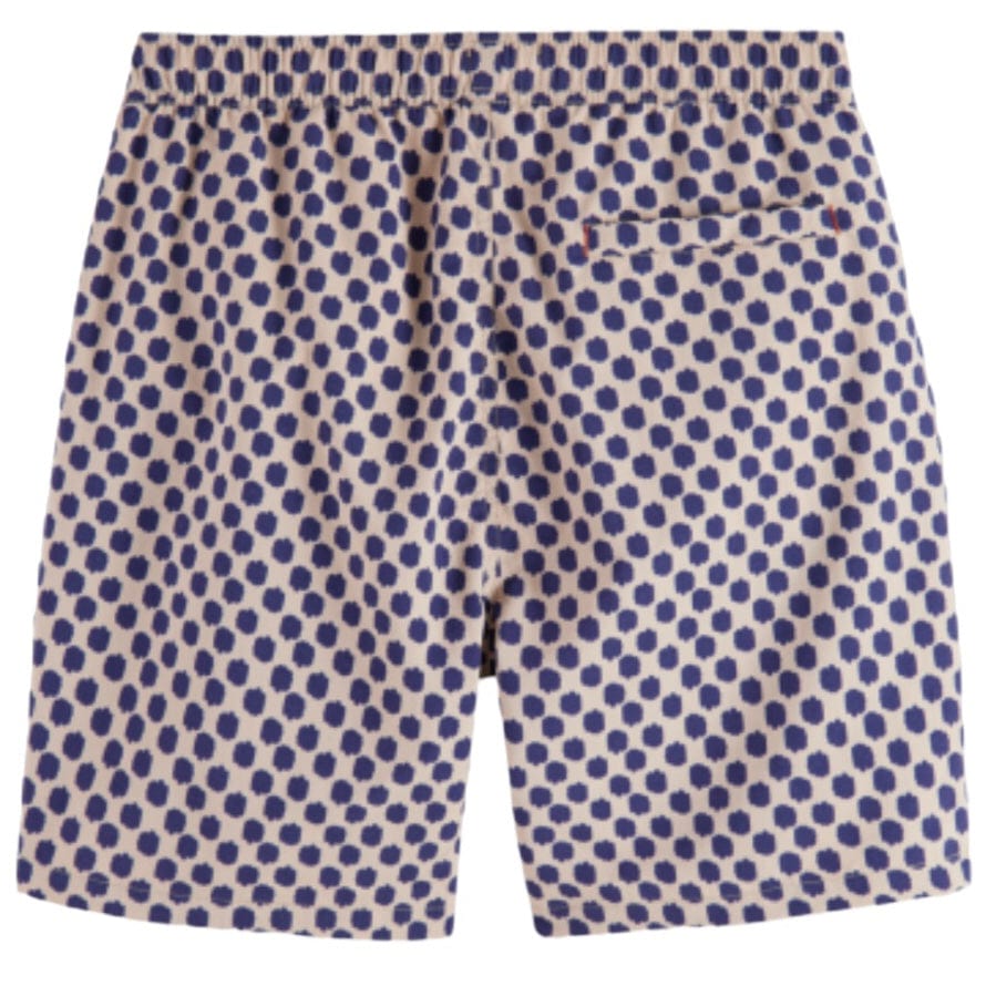 Scotch & Soda Mid Length All Over Print Swim Short (Polka Navy Blue) 175370
