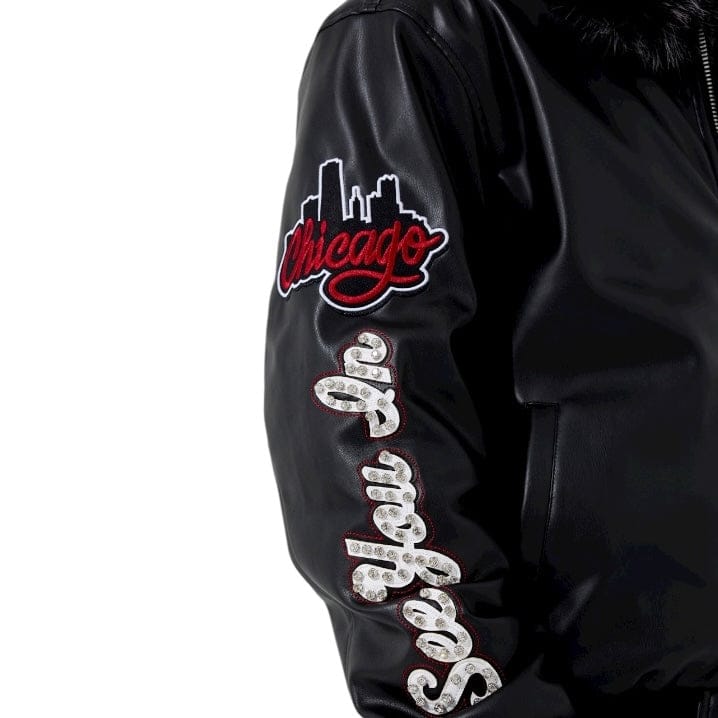 See You In Paradise Windy City Hooded Bomber Jacket (Black) 91748