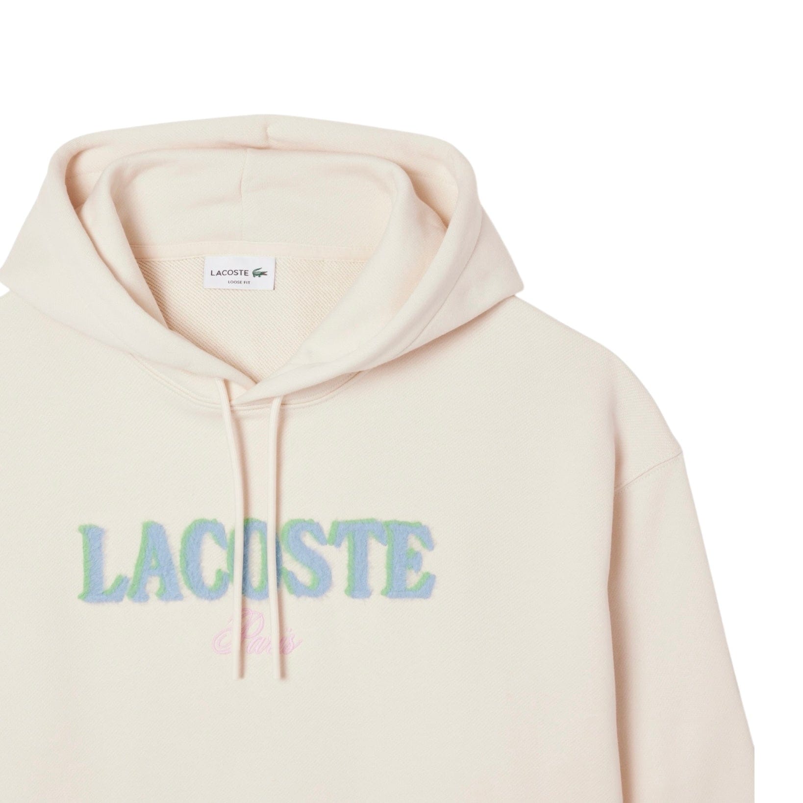 Lacoste Loose Fit Embroidered Hoodie (Cream) SH5464-51