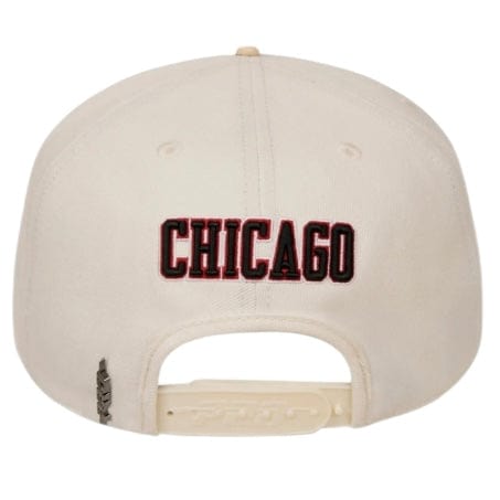 Pro Standard Chicago Bulls Wordmark Logo Wool Snapback (Eggshell)