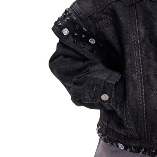 Kids Valabasas Scavenged Denim Jacket (Black Waxed) VPLAY-VJK1-1030