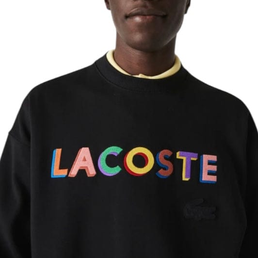 Lacoste Unisex Live Loose Fit Embroidered Fleece Sweatshirt (Black) SH7277-51