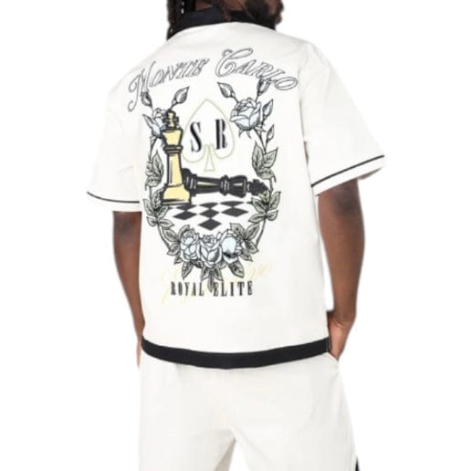 Smoke Rise Boxy Country Club SS Buttoned Down Set (Ecru/Black) WH25184