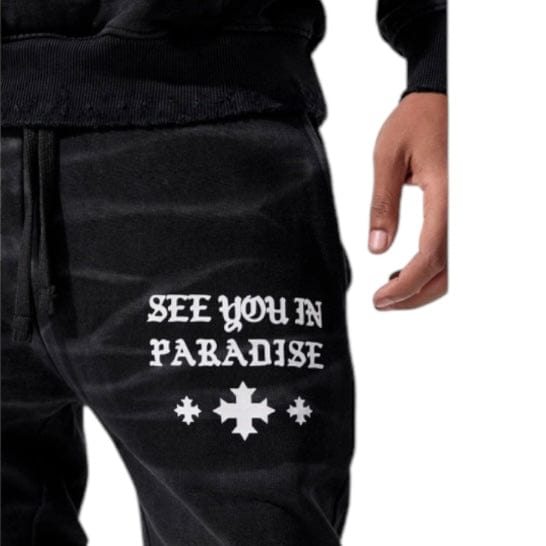See You In Paradise Stacked Sweatpants (Vintage Black) 8639L