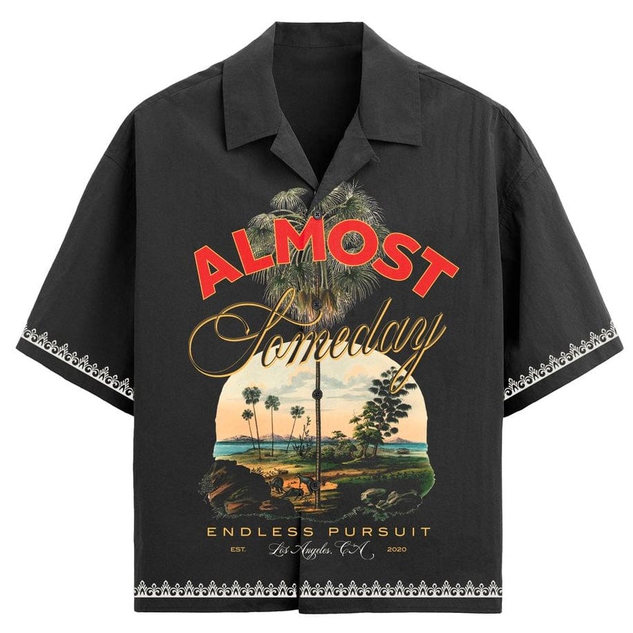 Almost Someday Daydream Button Up Shirt (Black) AS-SUM-045
