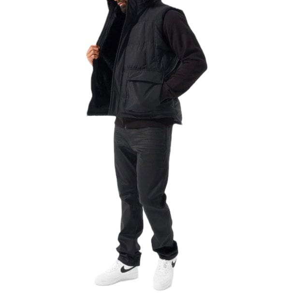 Jordan Craig Yukon Fur Lined Puffer Vest (Black) 9377V