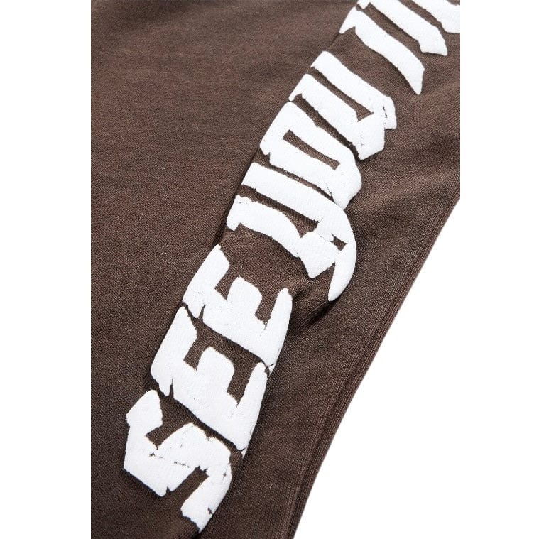 See You In Paradise The Reaper Stacked Sweatpants (Brown) 8641L