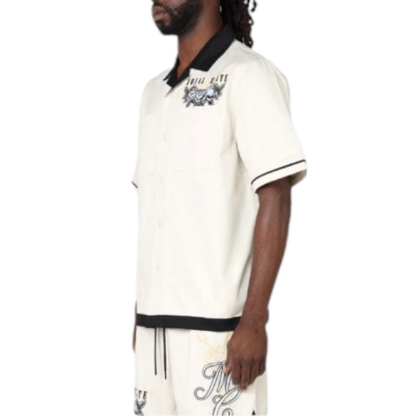 Smoke Rise Boxy Country Club SS Buttoned Down Set (Ecru/Black) WH25184