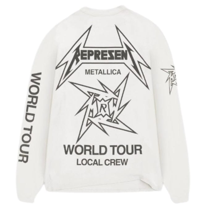 Represent X Metallica Local Crew LS T-Shirt (Flat White) MLM4368-072