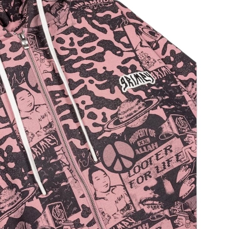 GRMY Peace Within All Over Print Regular Zip Hoodie (Lilac) GCH623