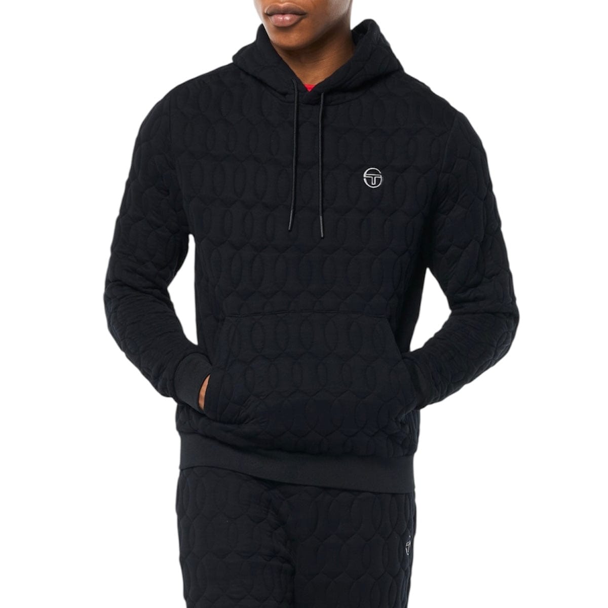 Sergio Tacchini Aversa Quilted Hoodie & Sweatpants Set (Black Beauty)