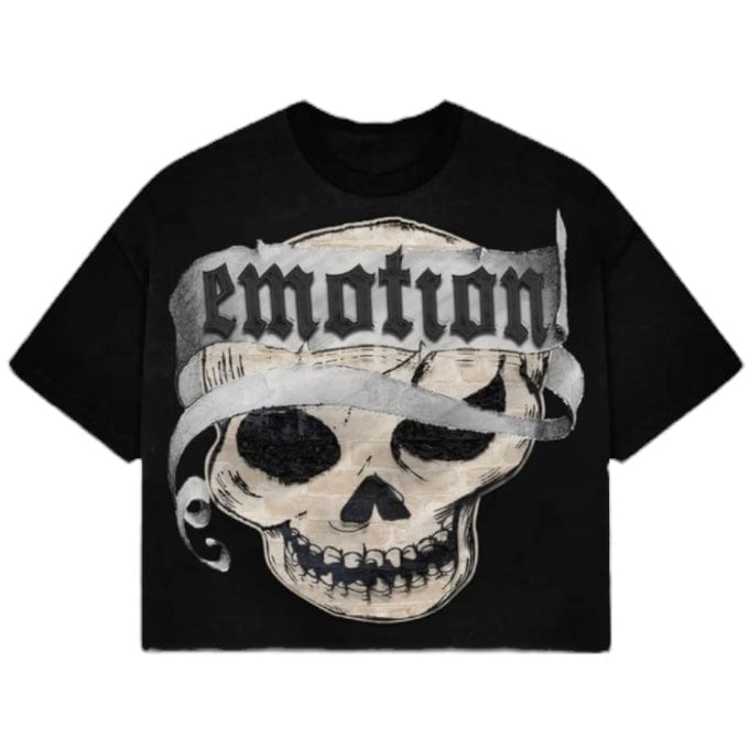 Mixed Emotion Pirate Cropped Tee (Black)