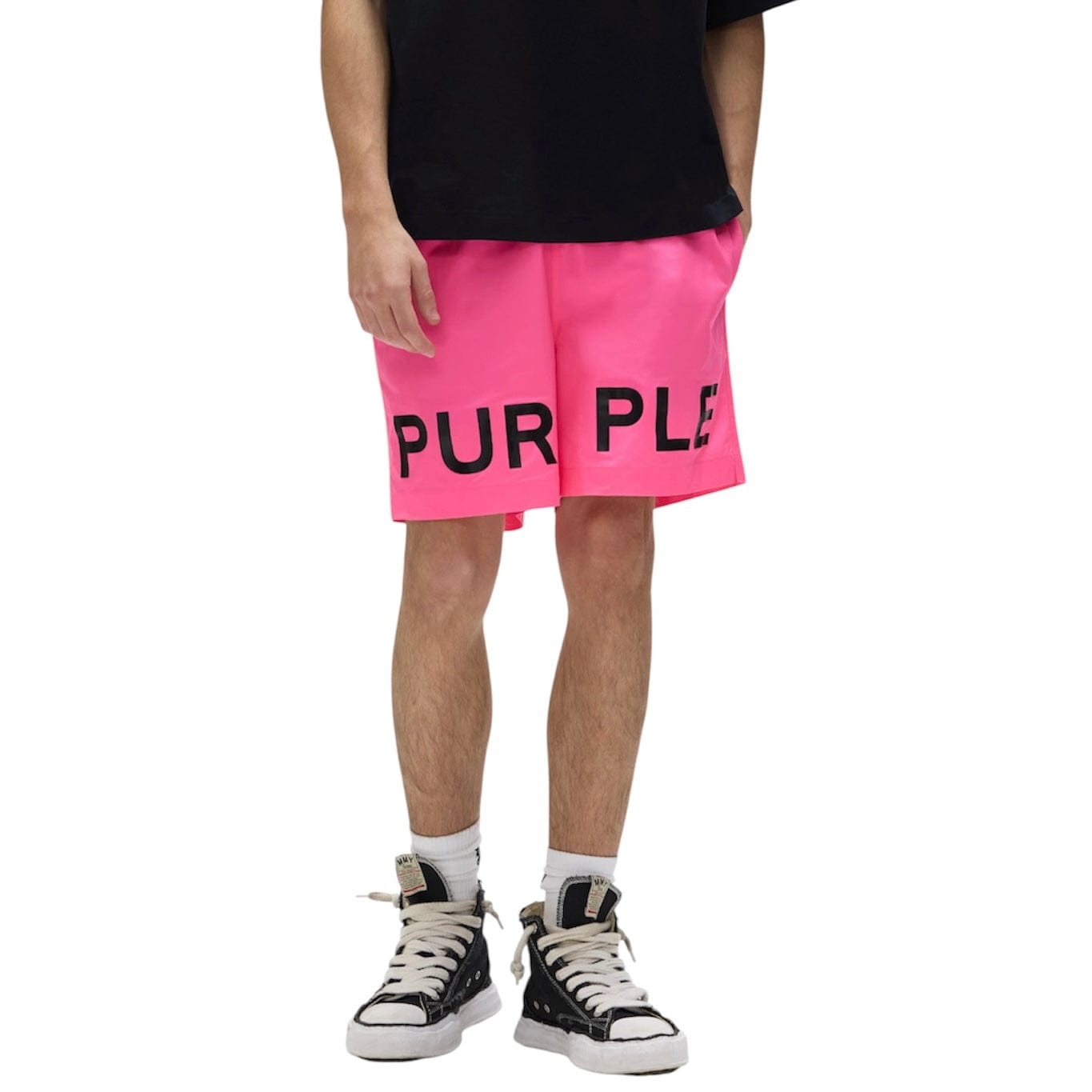 Purple Brand Wordmark Swim Shorts (Neon Pink) P504-PNPW325