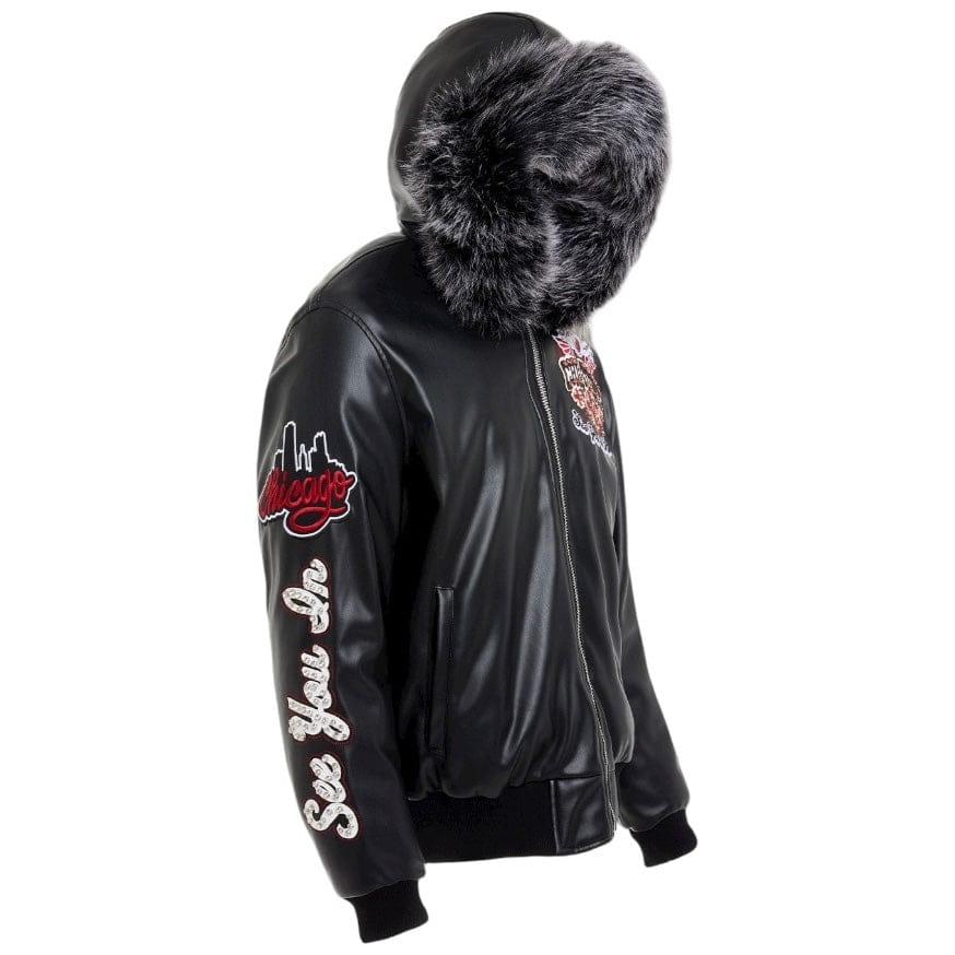See You In Paradise Windy City Hooded Bomber Jacket (Black) 91748