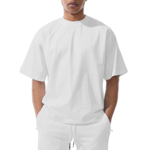 Jordan Craig Burbank Cropped Boxy T Shirt (White) 9152A