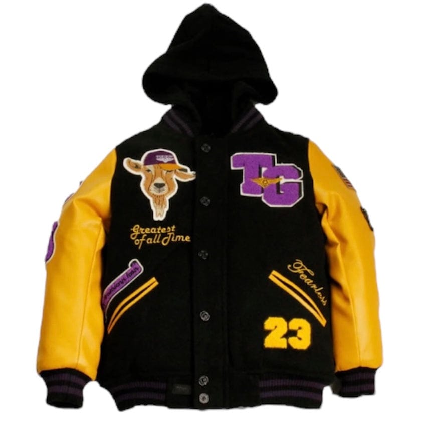 Kids Top Gun "The Goat" Varsity Jacket (Black/Yellow) TGK2349