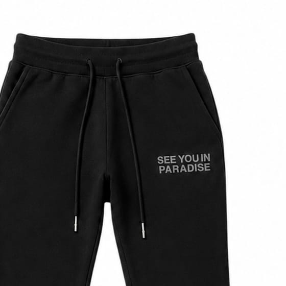 See You In Paradise Stacked Wingspan Sweatpants (Black/Grey) 8816L