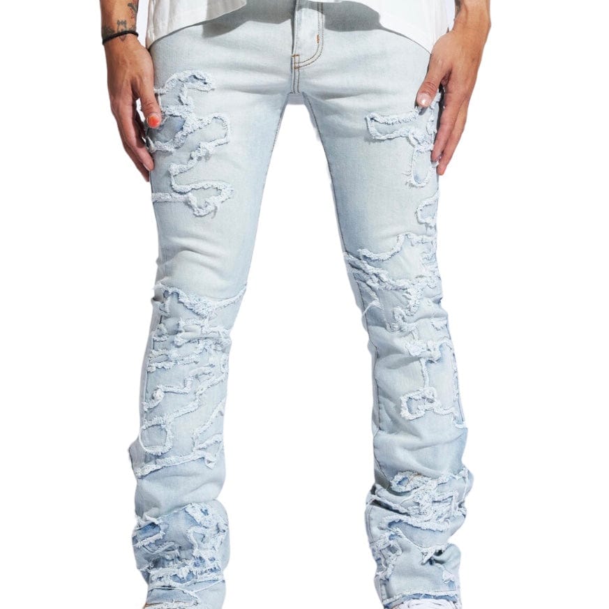 Crysp Raven Flare Denim (Light Blue Distress) CRYSPR241-0003