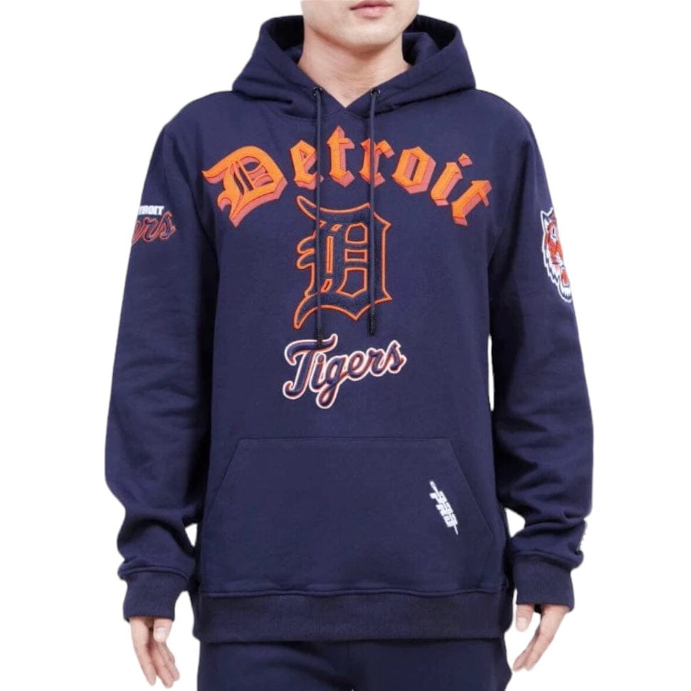 Pro Standard Detroit Tigers Old English Fleece Pullover Hoodie (Midnight Navy)