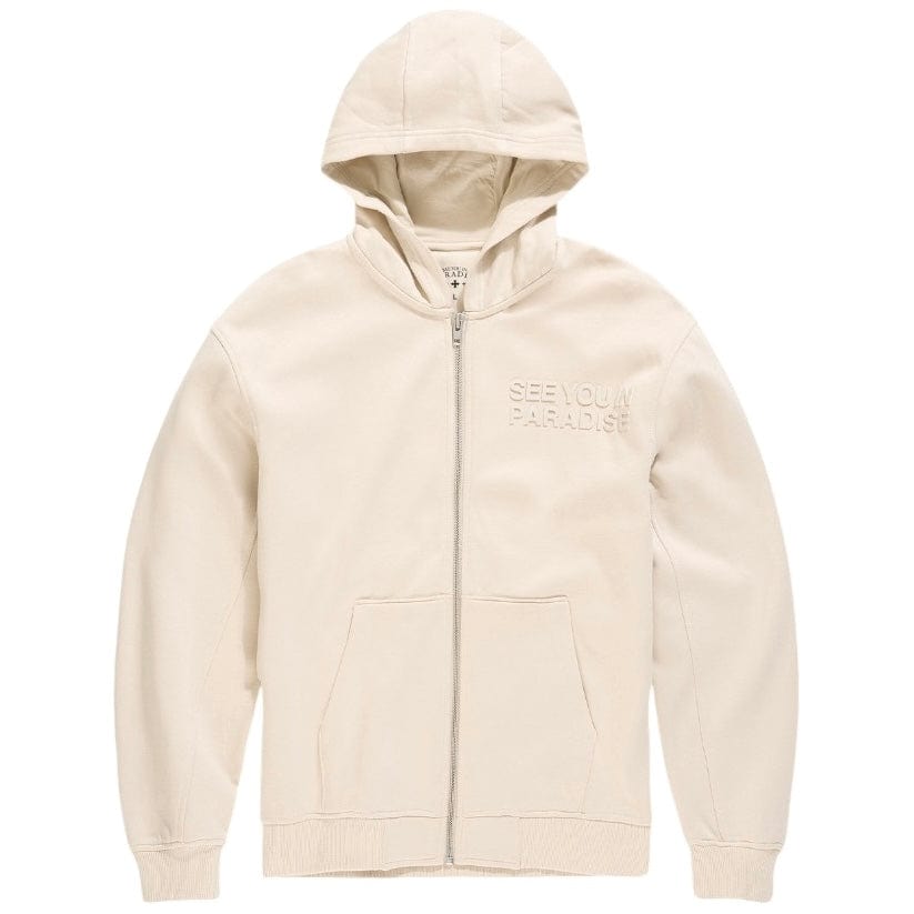See You In Paradise Tonal Zip Up Hoodie (Taupe Cream) 8863H