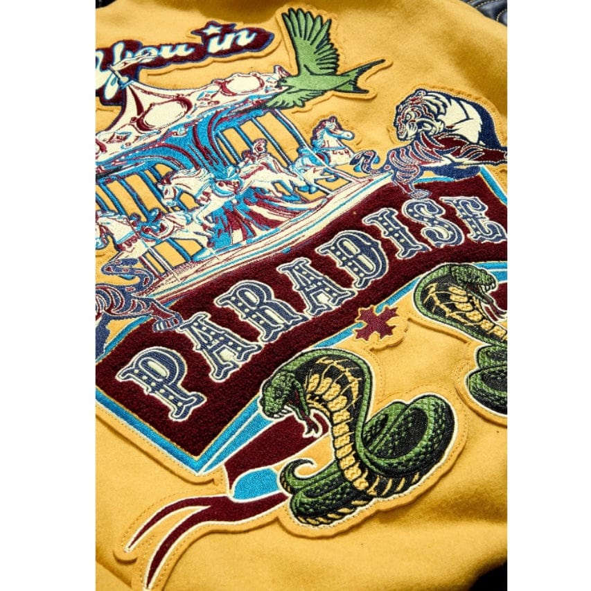 See You In Paradise Smoke & Mirrors Varsity Jacket (Mustard) 91667