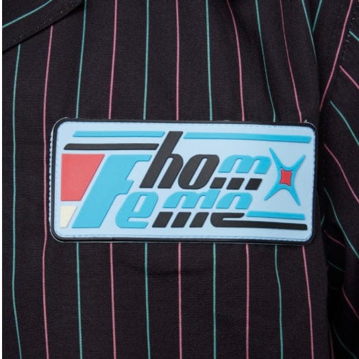 Homme Femme Hologram Striped Shirt (Black/Green) SPRING23118-2