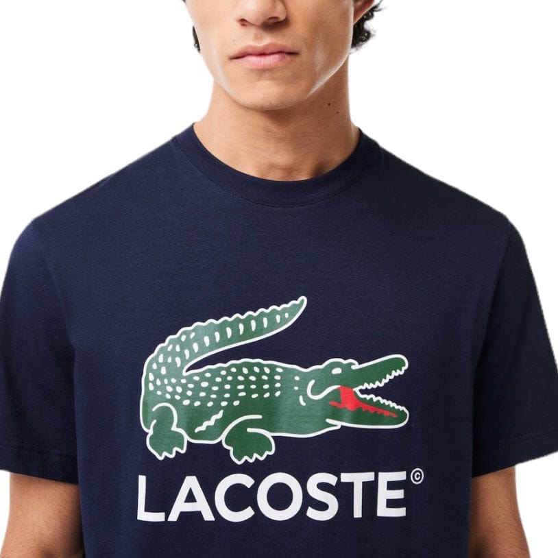 Lacoste Jersey Signature Print Tee (Navy Blue) TH1285-51