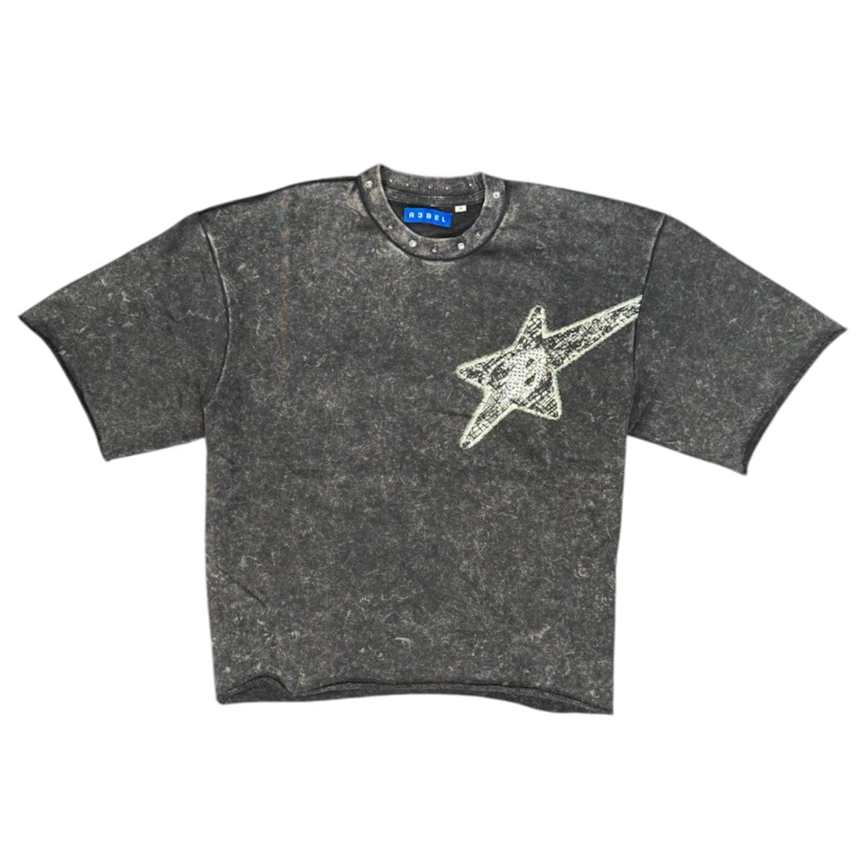 R3bel Denim Sinner French Terry Tee (Black) 752-143-BK