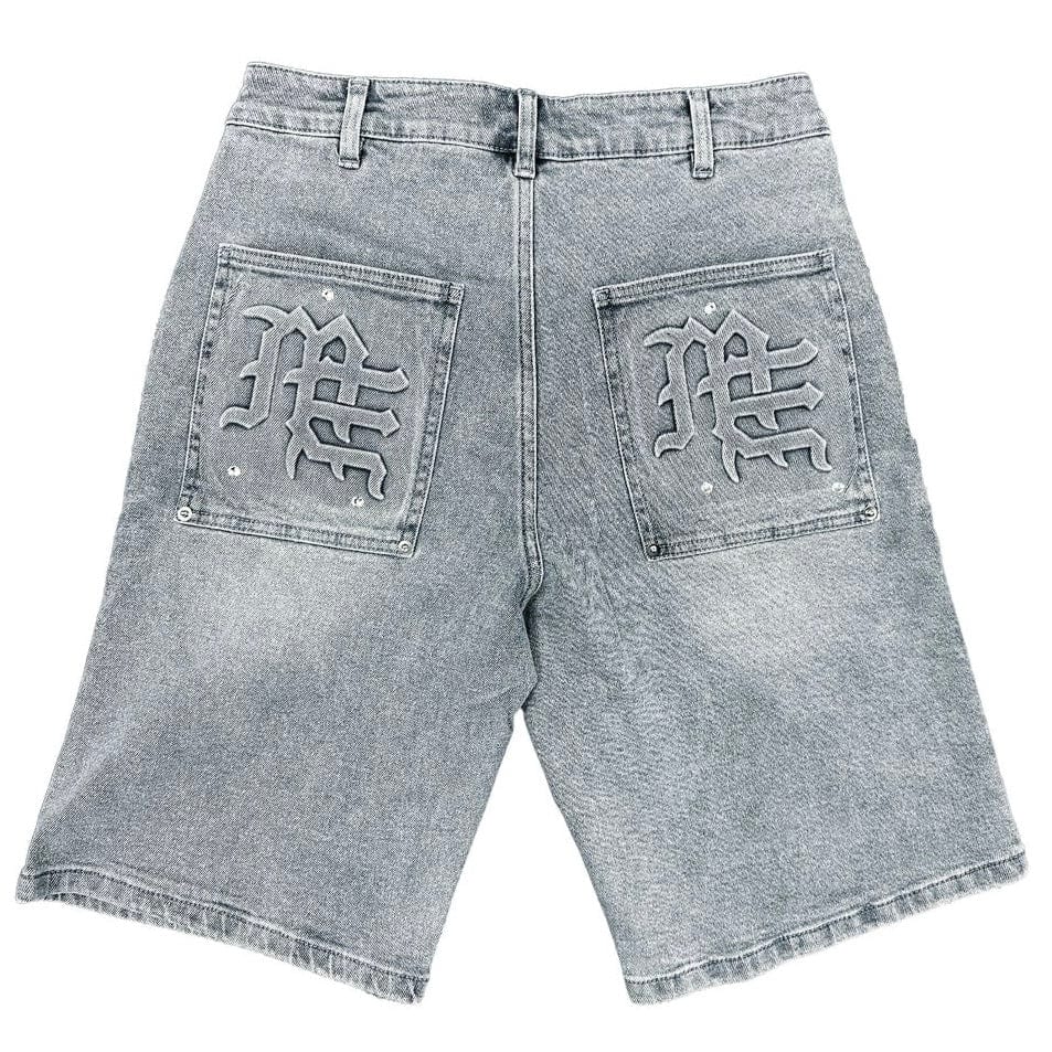 Mixed Emotion Paisley Denim Shorts (Blue)