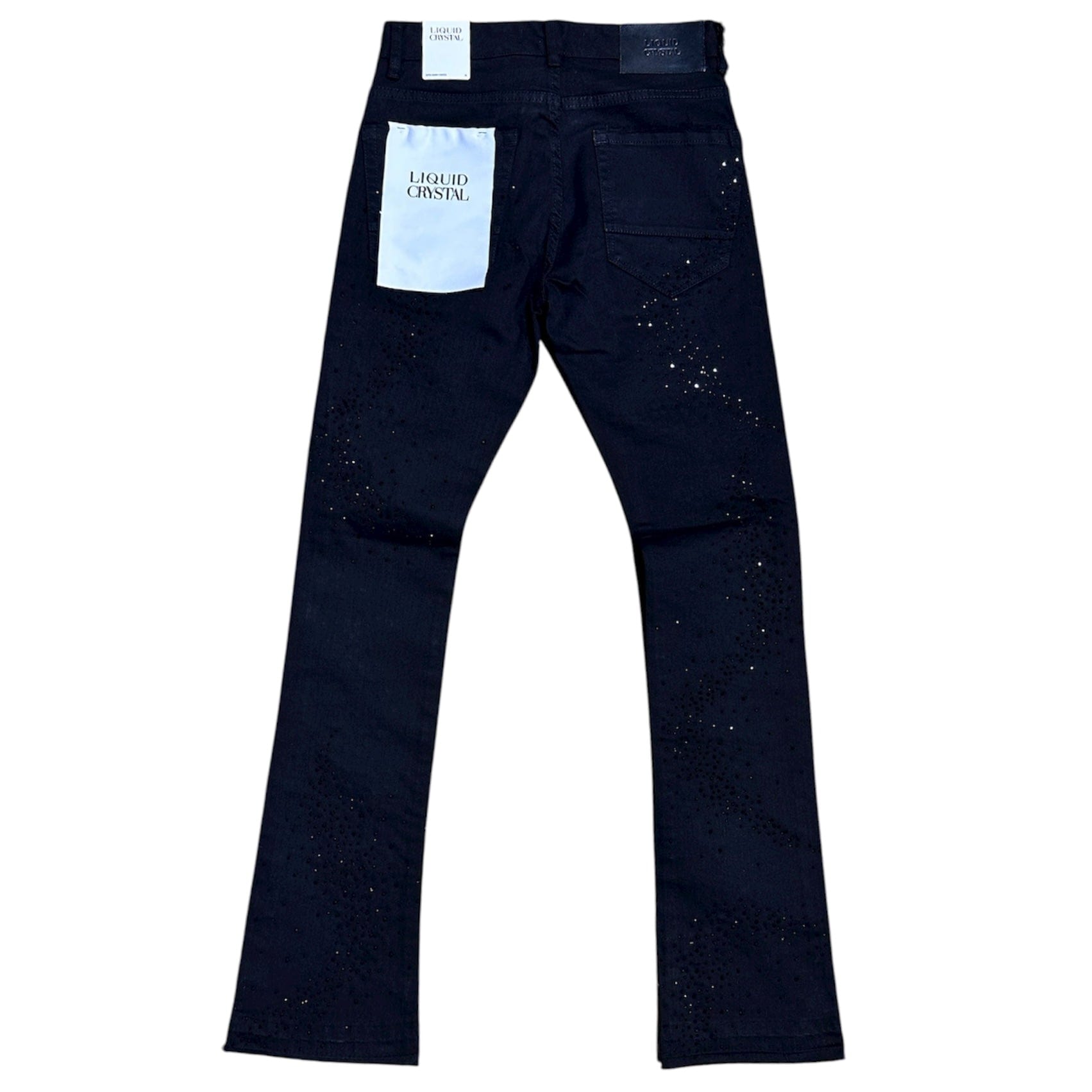 Liquid Crystals Small & Big Crystals Stacked Denim (Jet Black) JTF2316A
