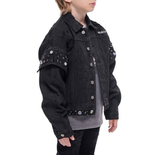 Kids Valabasas Scavenged Denim Jacket (Black Waxed) VPLAY-VJK1-1030