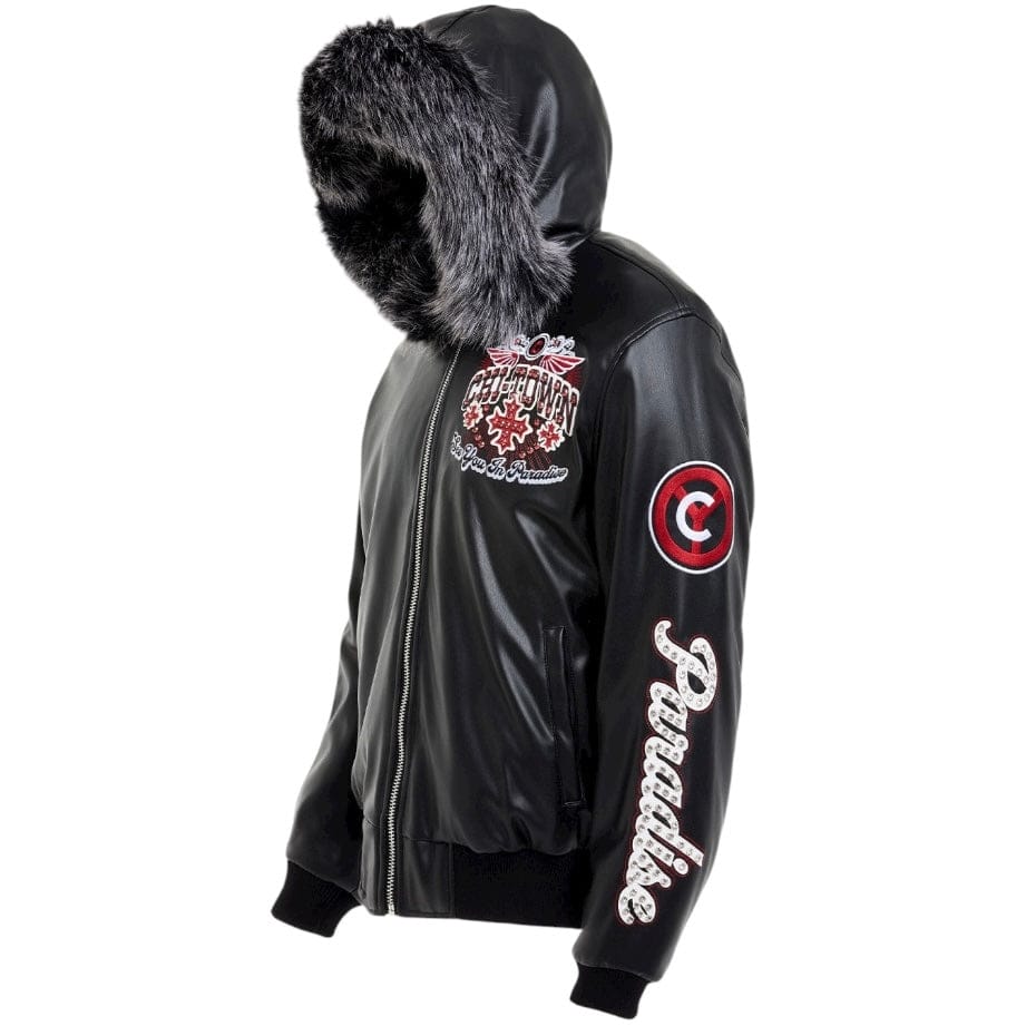 See You In Paradise Windy City Hooded Bomber Jacket (Black) 91748