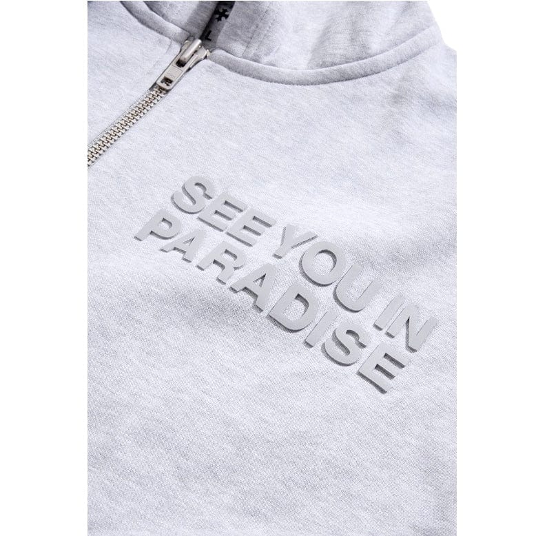 See You In Paradise Tonal Zip Up Hoodie (Heather Grey) 8863H