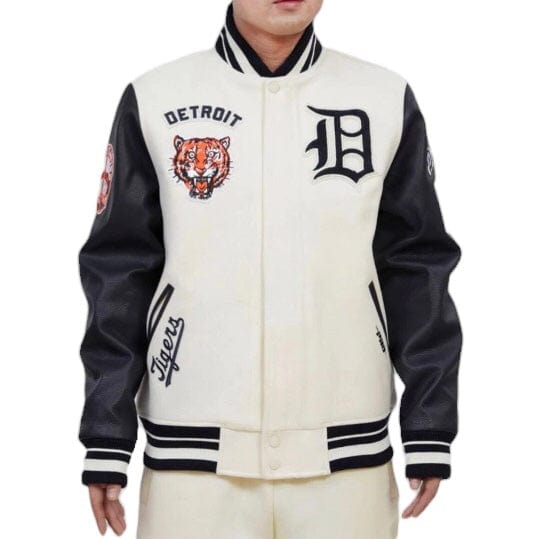 Pro Standard Detroit Tigers Retro Classic Varsity Jacket (Eggshell/Midnight)