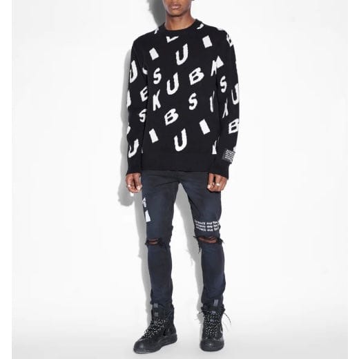 Ksubi Letters Knit Crewneck (Black) MFA23KW001