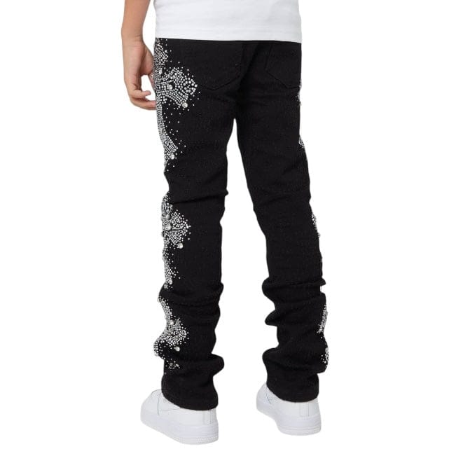 Boys Guapi Distressed Cross Kids Denim (Obsidian Black)