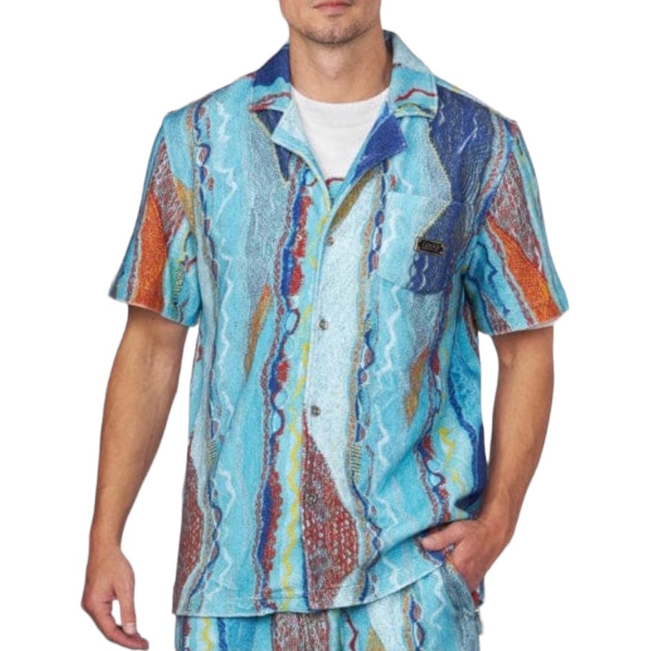 Coogi Oceanport Terry Short Sleeve Sleeved Shirt (Multi Brights) CG-KT-019 S Coogi Oceanport Terry Short Sleeve Sleeved Shirt (Multi Brights) CG-KT-019 S