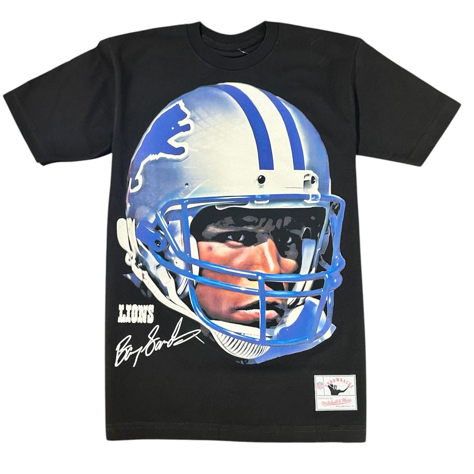 Mitchell & Ness NFL Detroit Lions Barry Sanders Big Face Tee (Black)