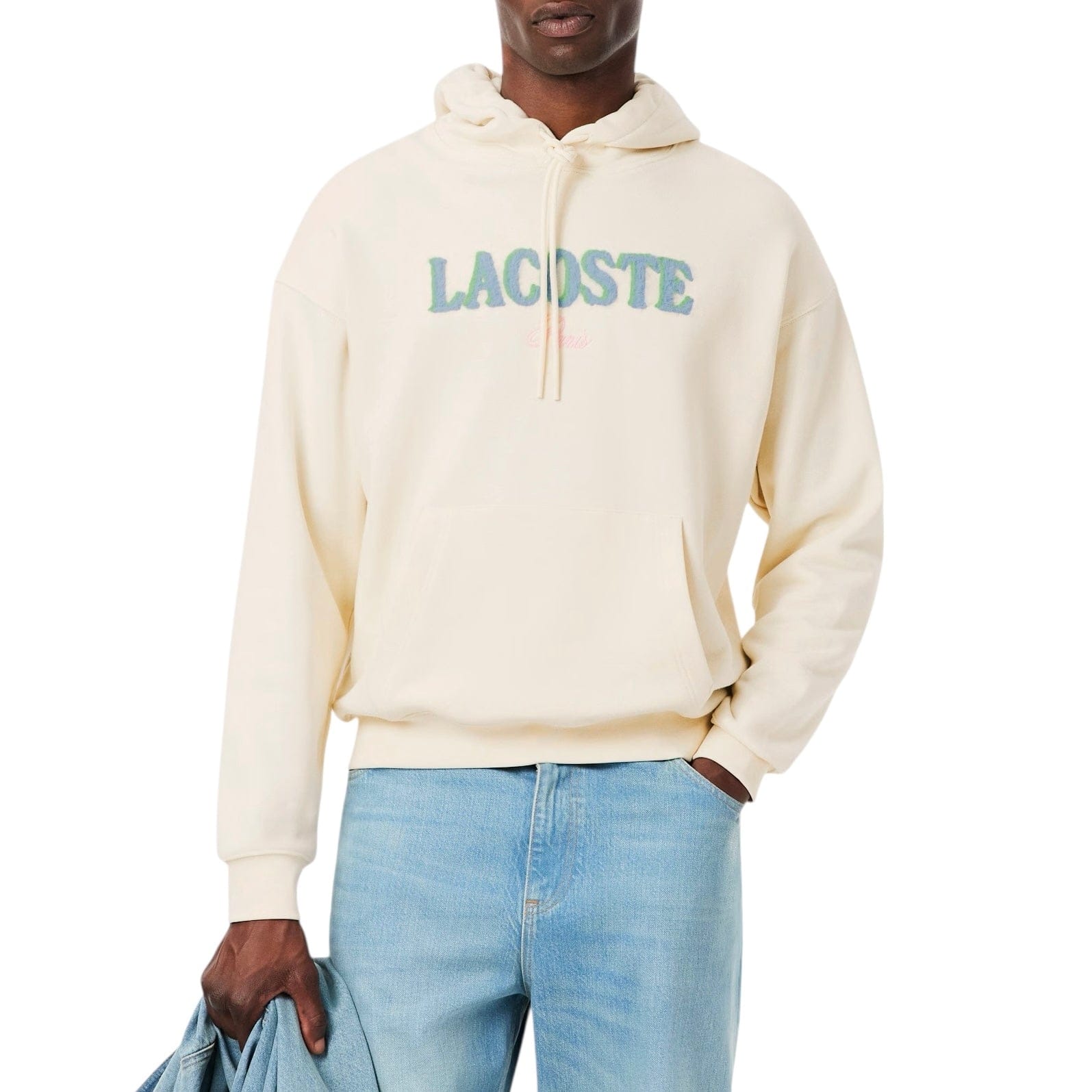 Lacoste Loose Fit Embroidered Hoodie (Cream) SH5464-51
