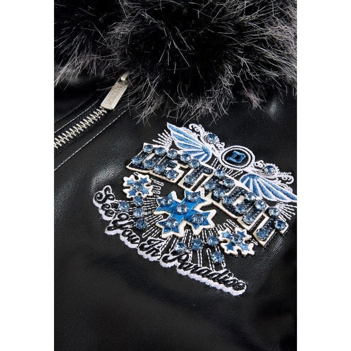 Kids See You In Paradise Motor City Hooded Bomber Jacket (Black) 91746K