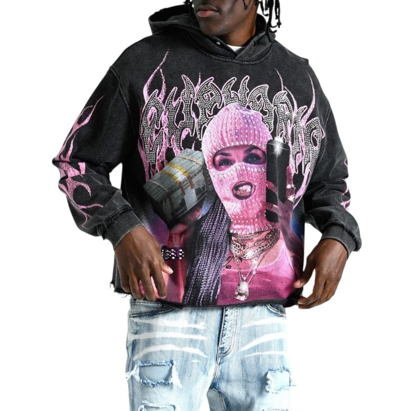 Taker Euphoria Cropped Hoodie (Black)