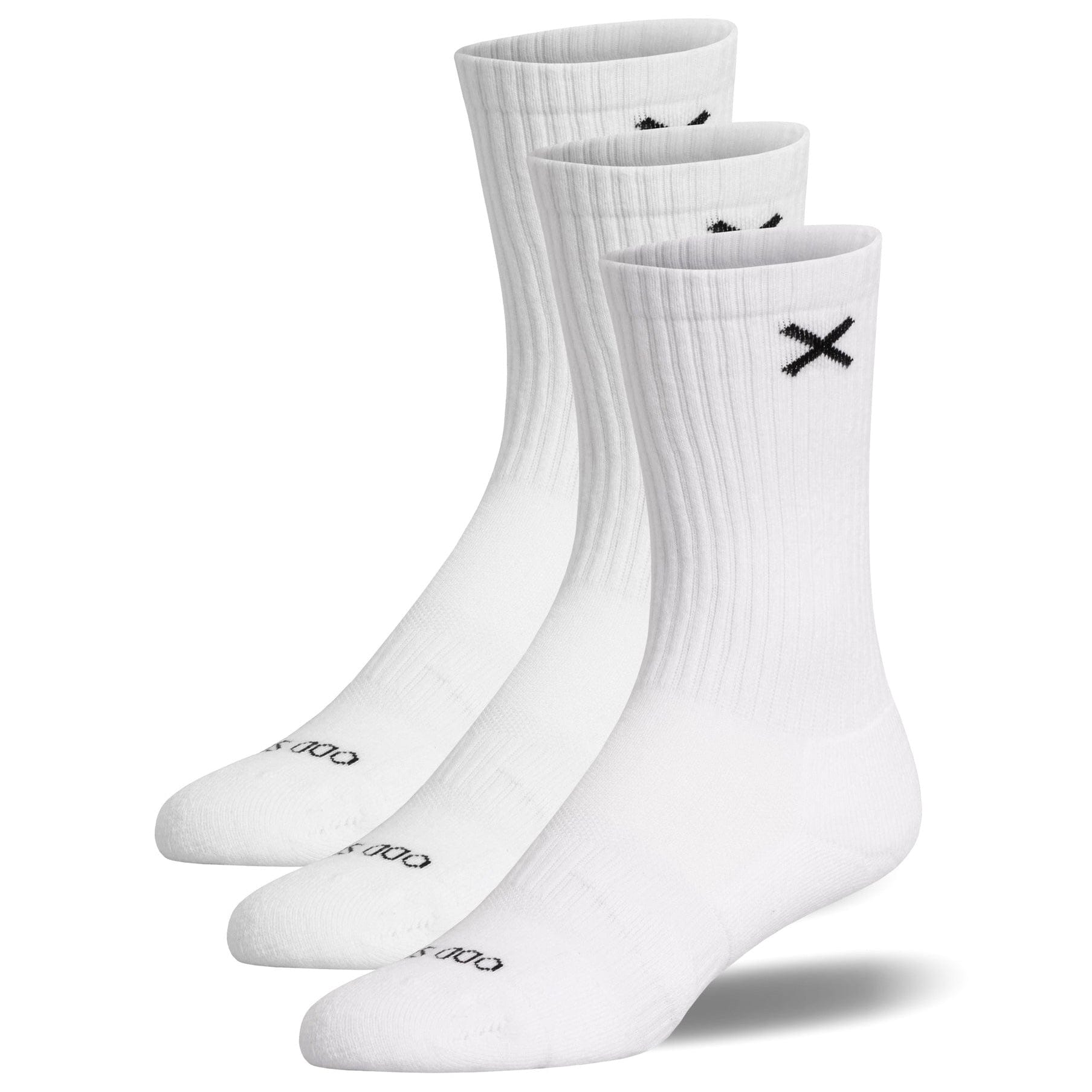 Odd Sox Basix Crew Socks (White) 3-Pack