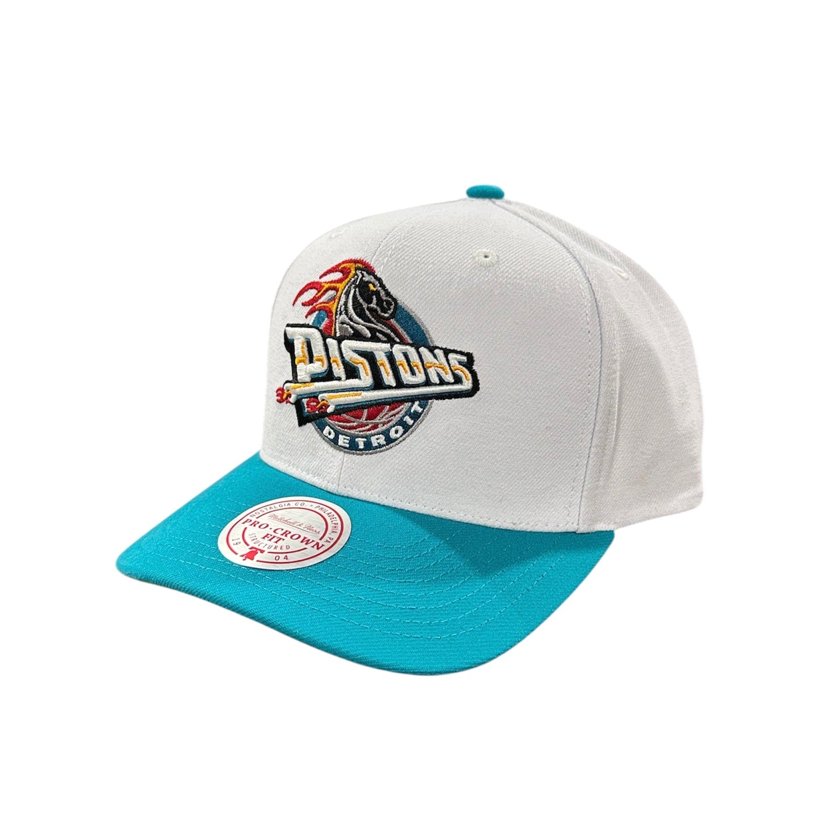 Mitchell & Ness NBA Detroit Pistons Team 2 Tone 2.0 Pro Snapback (White)